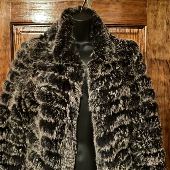 Neiman Marcus Knit & Fur Coat